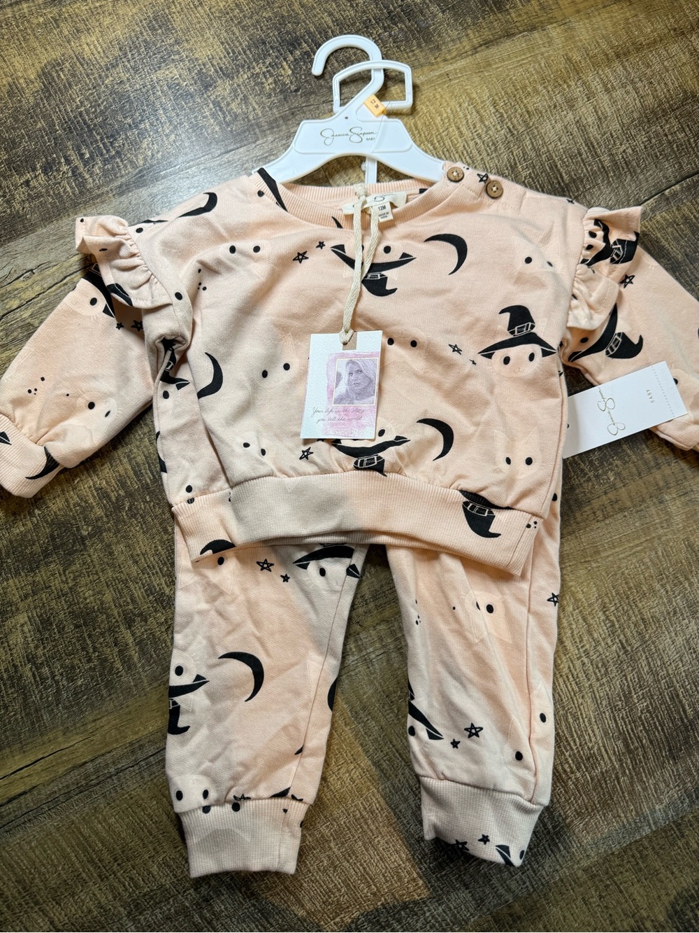 Jessica Simpson Two-Piece Set with Moon & Witch Hat Motif